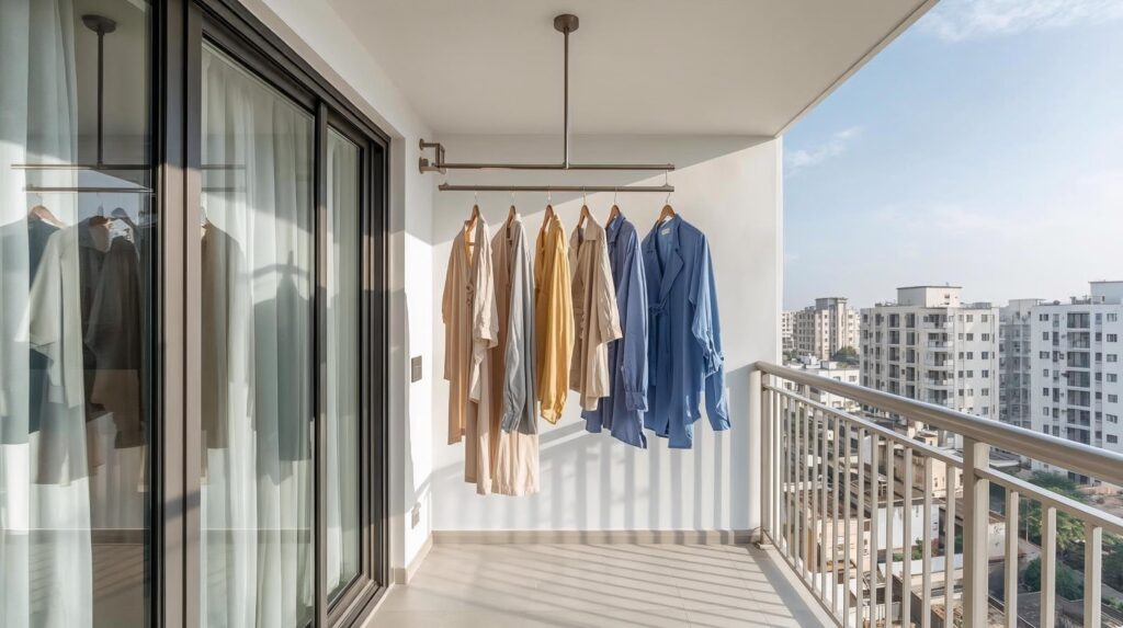 Finished clothes drying hanger installation in Bangalore