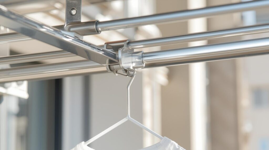 Clothes drying hanger installation in Bangalore apartment balcony